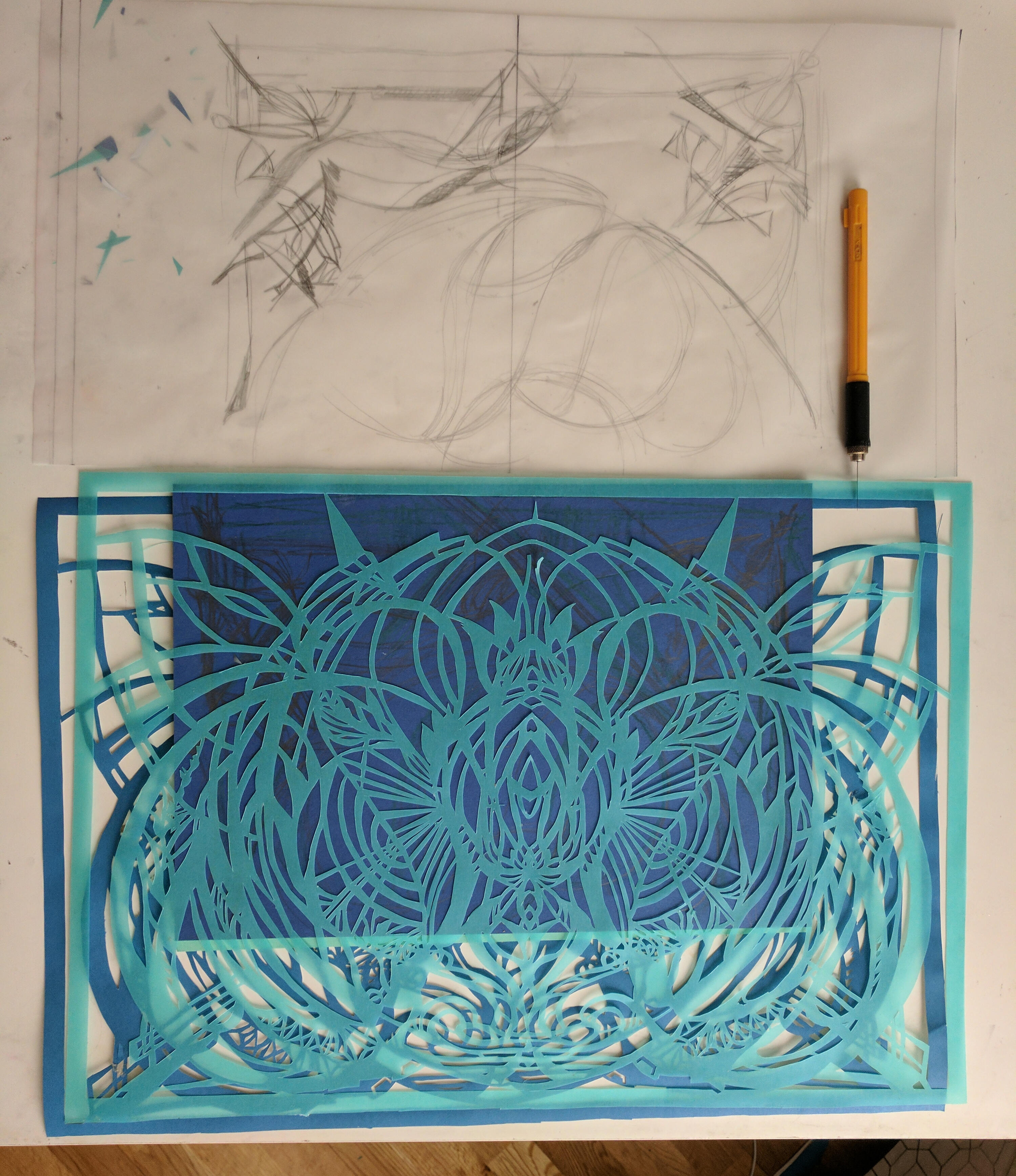Handmade Paper cut out Hand-cut paper Wycinanka paper cut out by Zuzanna Suchon, School of Ornament London